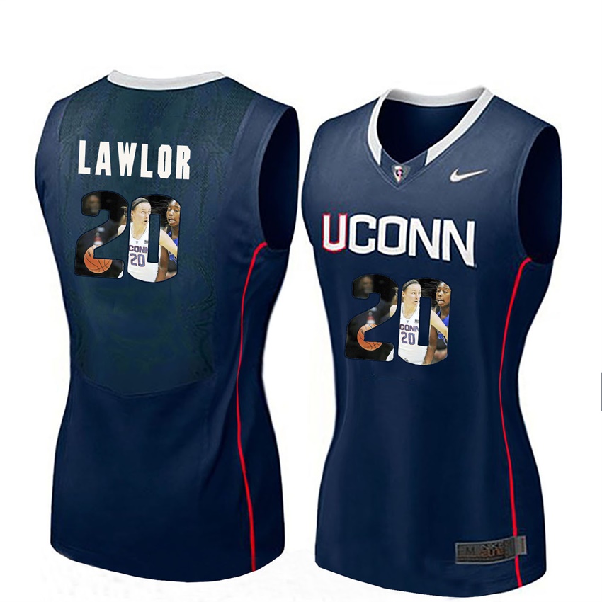 women uconn huskies navy tierney lawlor college basketball player portrait jersey