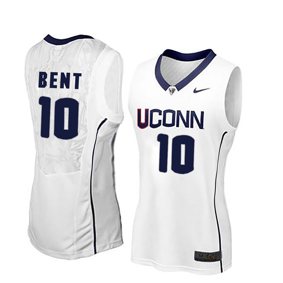 women uconn huskies white 10 molly bent ncaa basketball player name and number jersey