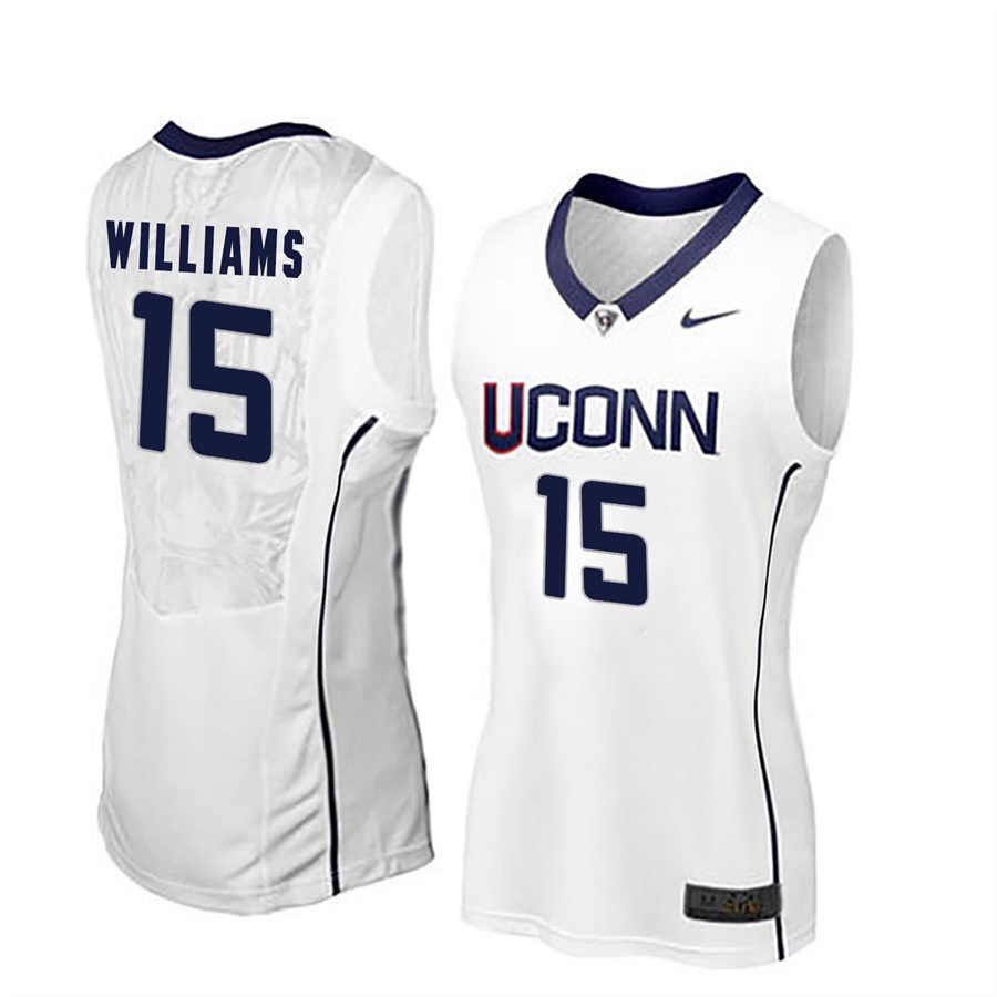 women uconn huskies white 15 gabby williams ncaa basketball player name and number jersey