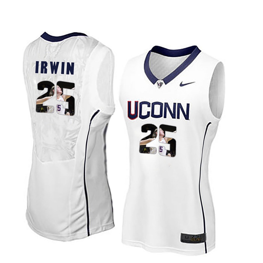 women uconn huskies white kyla irwin college basketball player portrait jersey
