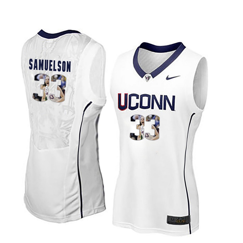women uconn huskies white lou samuelson college basketball player portrait jersey