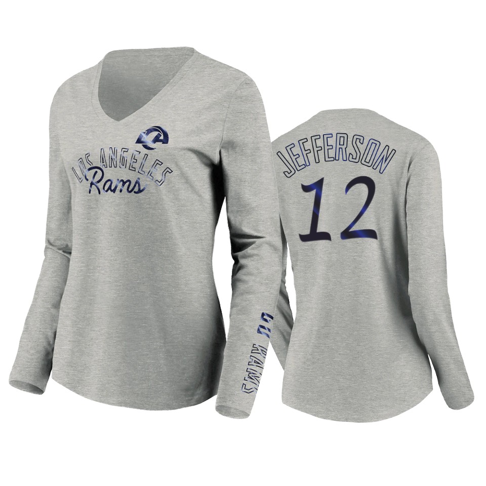 women van jefferson rams gray iconic all out glitz t shirt