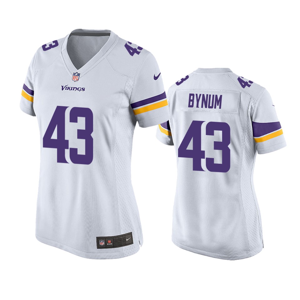 women vikings camryn bynum white game jersey