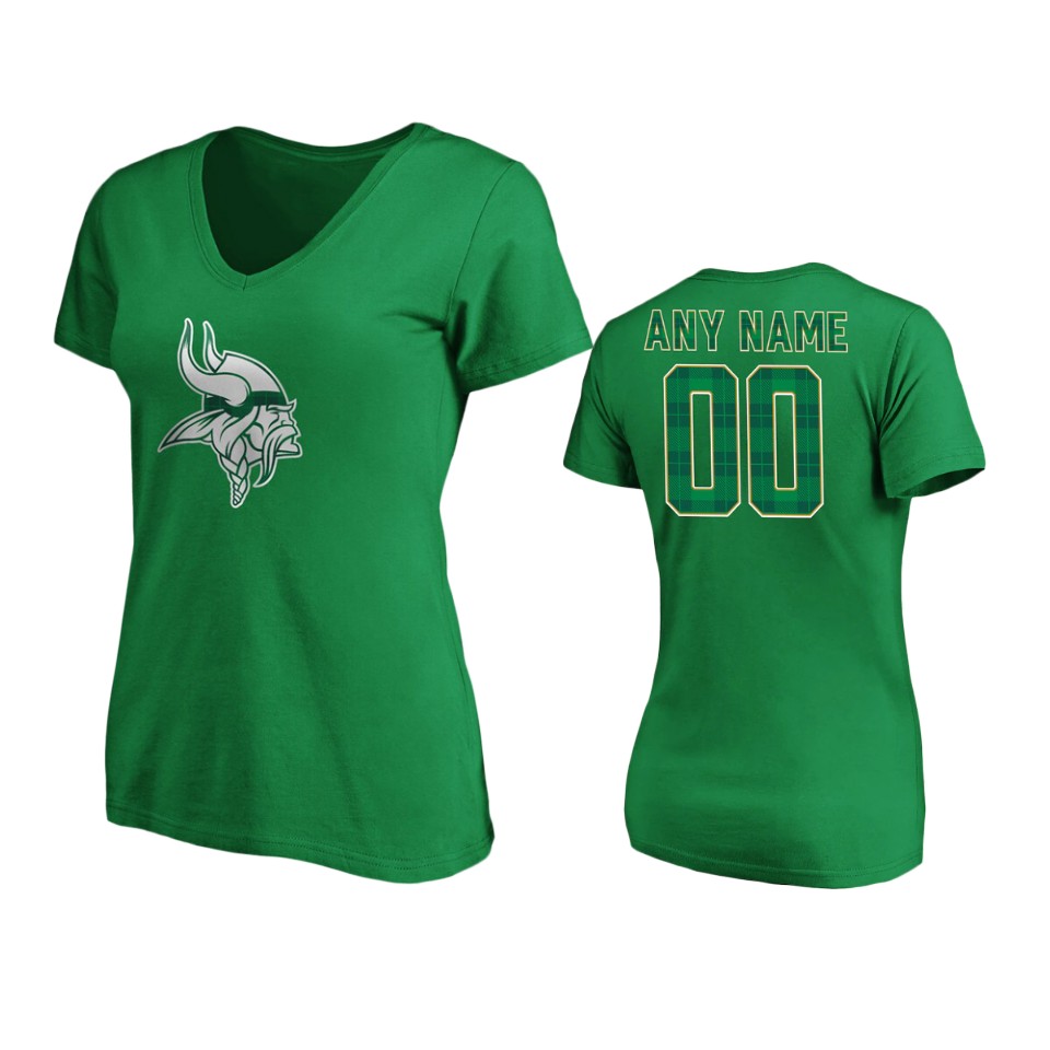 women vikings custom green st. patrick's day emerald plaid t shirt