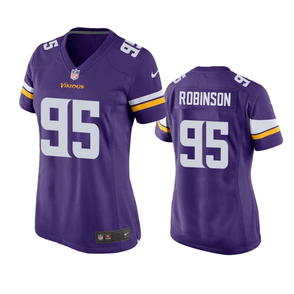 women vikings janarius robinson purple game jersey