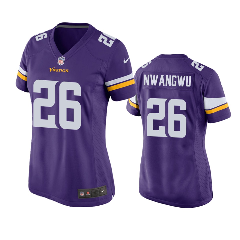 women vikings kene nwangwu purple game jersey