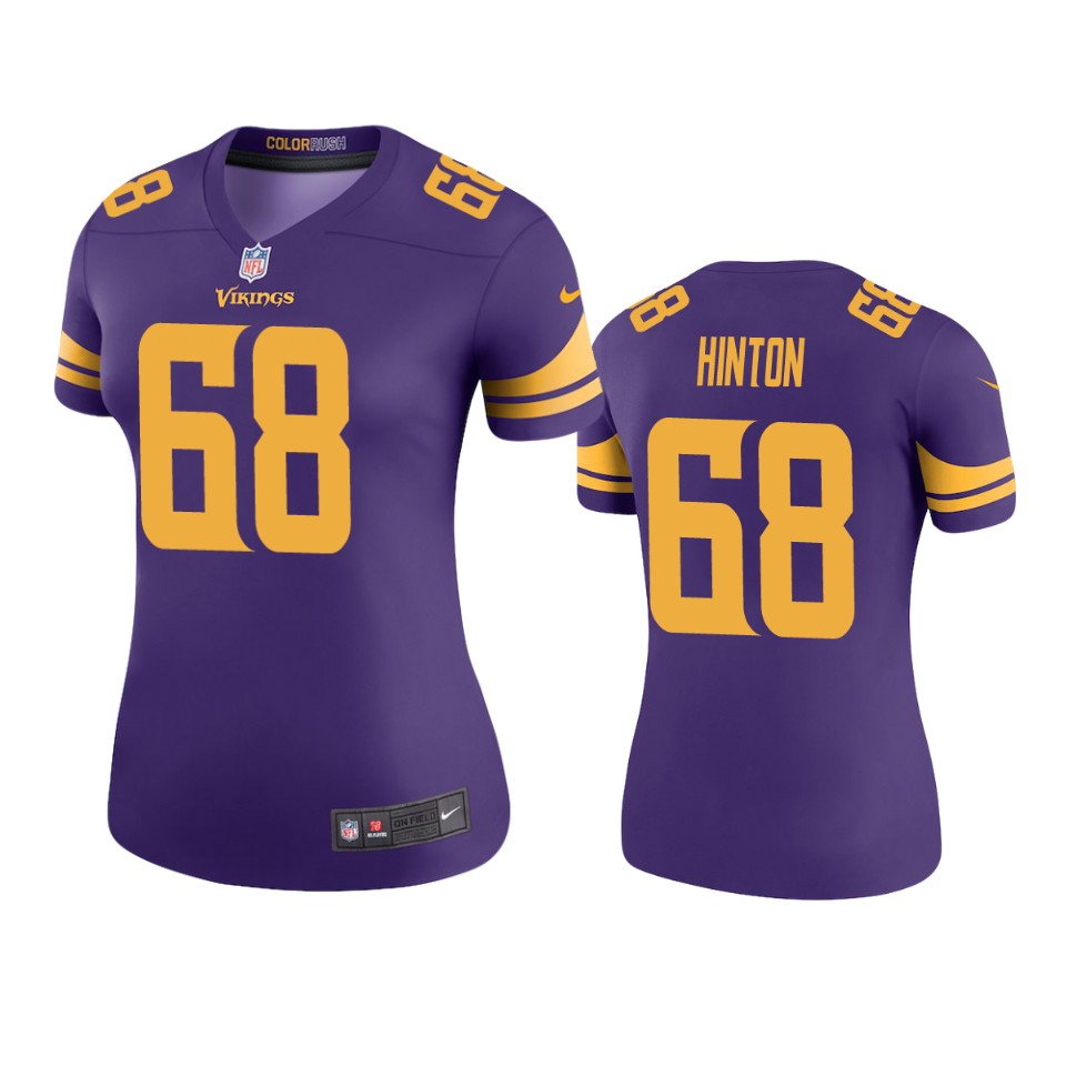 women vikings kyle hinton purple color rush legend jersey