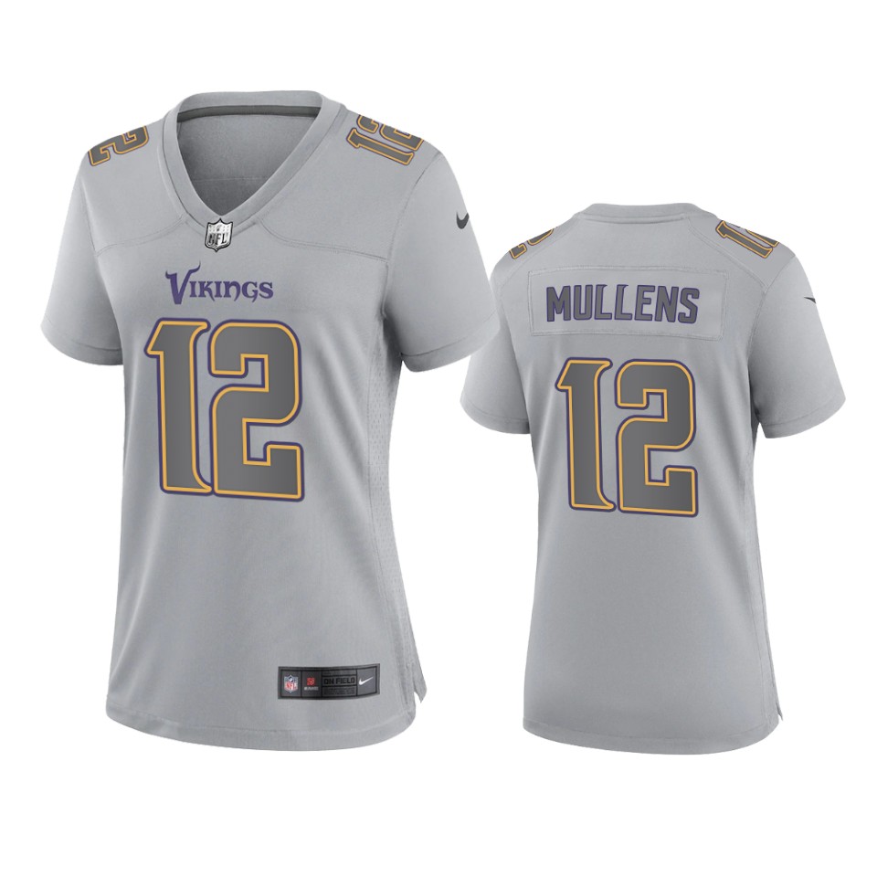 women vikings nick mullens atmosphere fashion game gray jersey