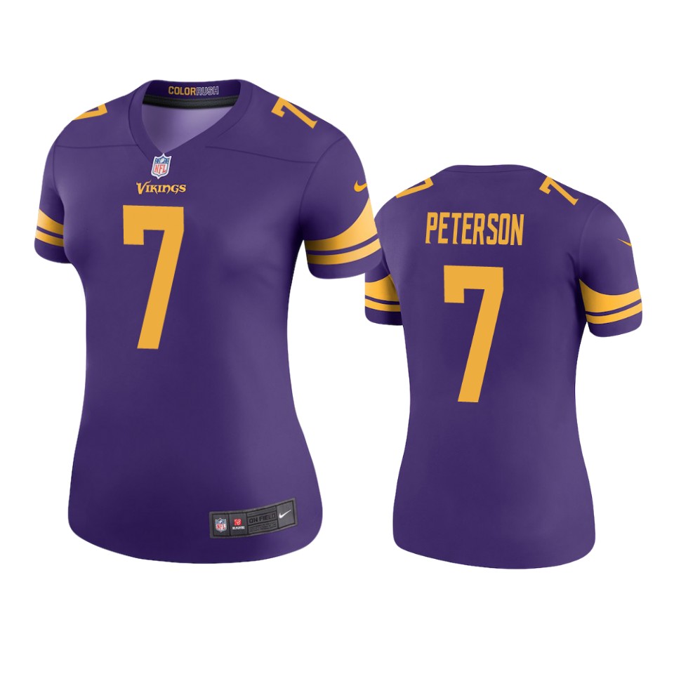 women vikings patrick peterson purple color rush legend jersey