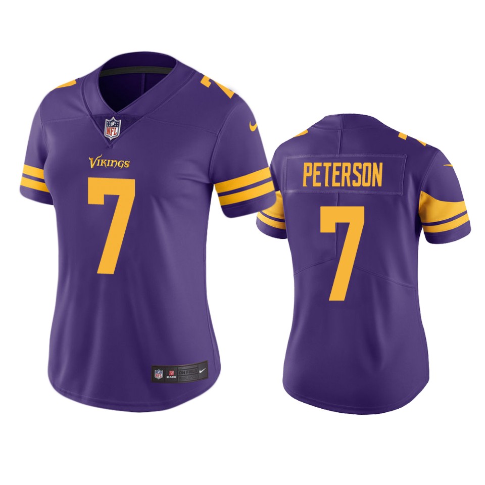 women vikings patrick peterson purple color rush limited jersey
