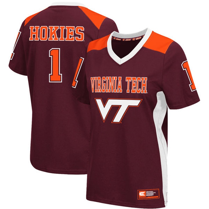 women virginia tech hokies maroon 1 premier college football jersey