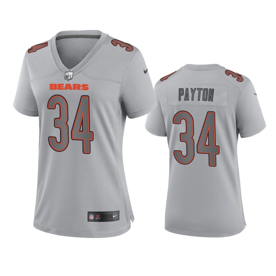 women walter payton bears gray atmosphere fashion game jersey