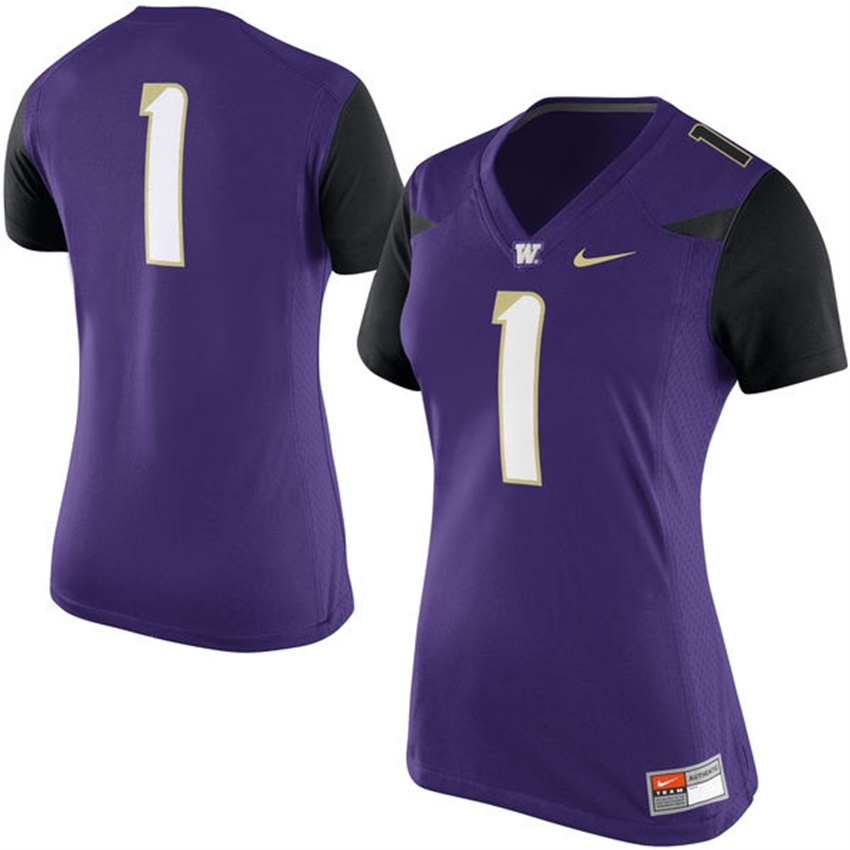 women washington huskies purple 1 college football game jersey