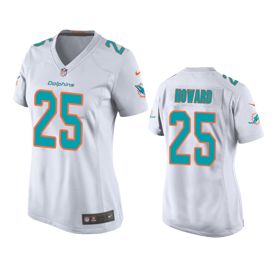 women xavien howard dolphins game white jersey
