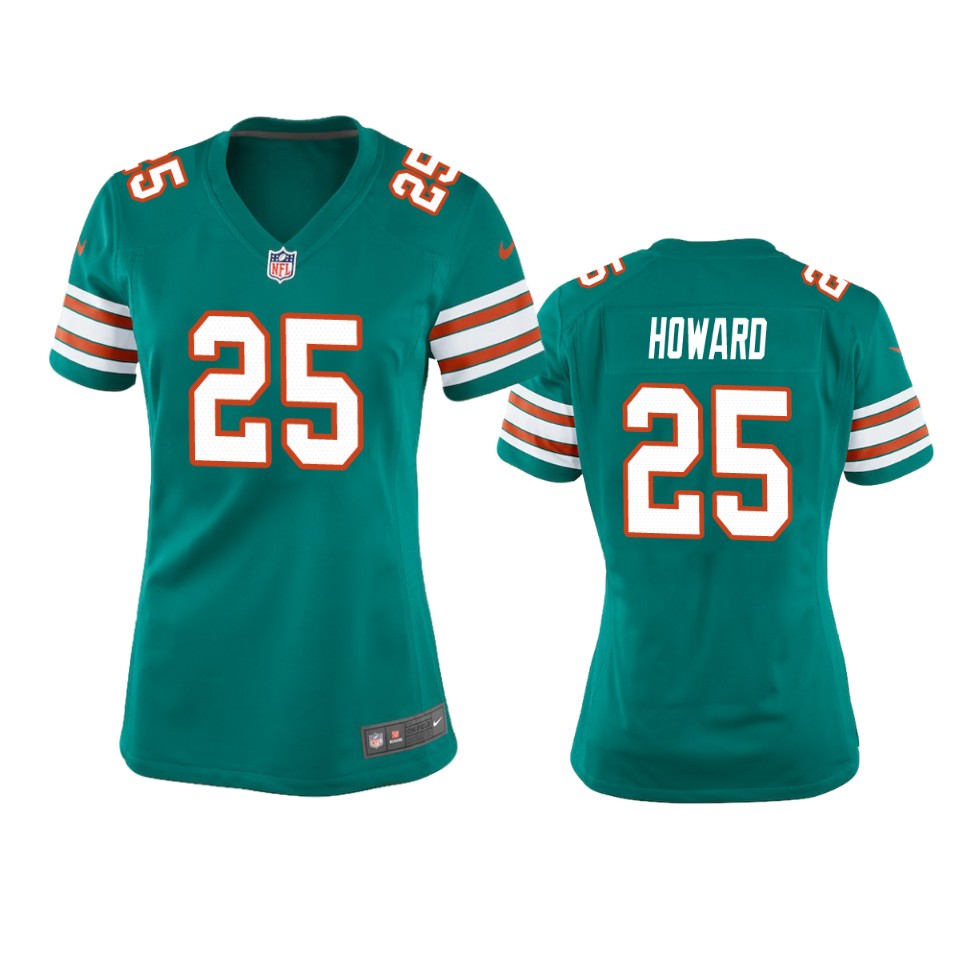 women xavien howard dolphins throwback game aqua jersey