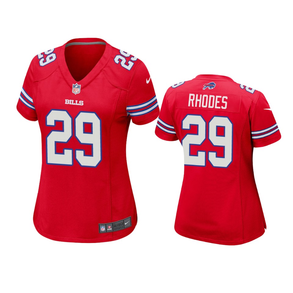 women xavier rhodes bills game red jersey