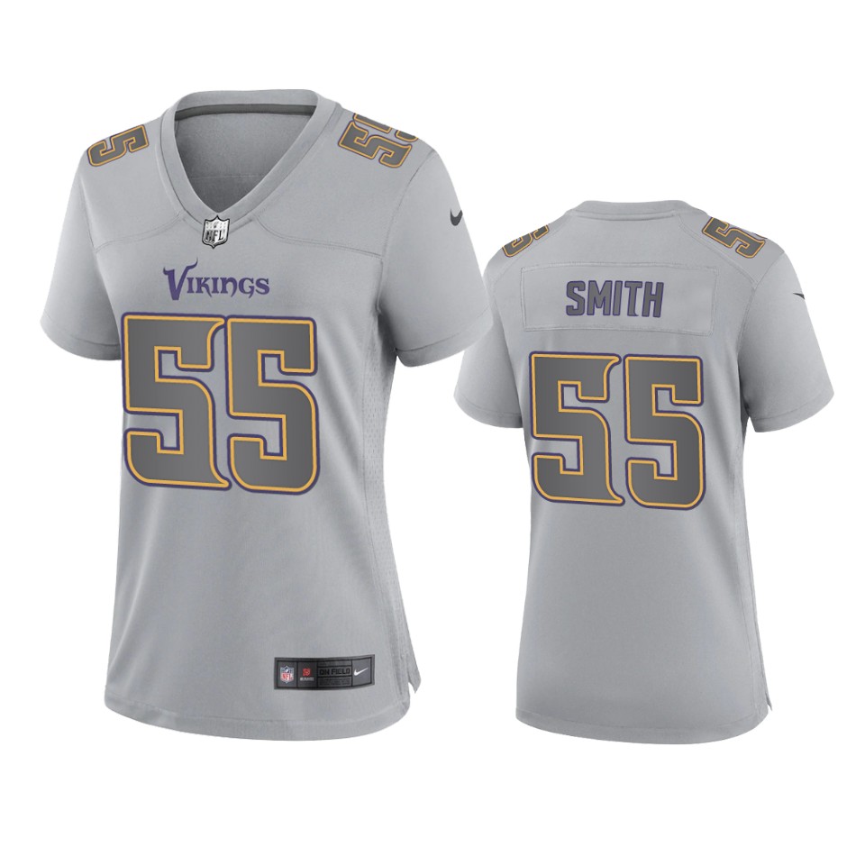 women za'darius smith vikings gray atmosphere fashion game jersey