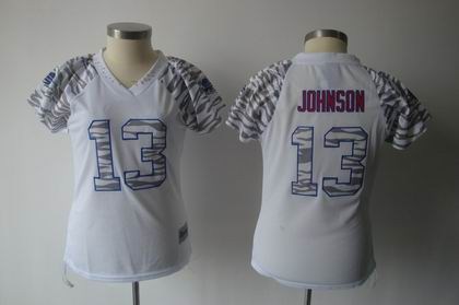 women zebra field flirt buffalo bills 13 johnson white color jersey