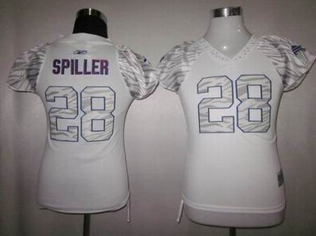 women zebra field flirt fashion buffalo bills 28 spiller white color jersey