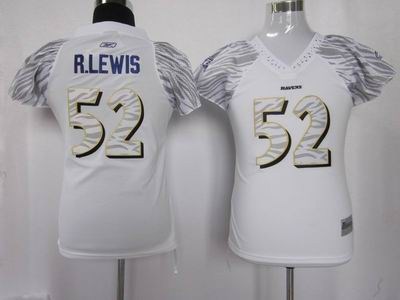 women zebra field flirt fashion jersey batlimore ravens 52 ray lewis white jersey