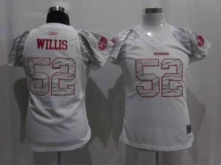 women zebra field flirt fashion san francisco 49ers 52 patrick willis jerseys white