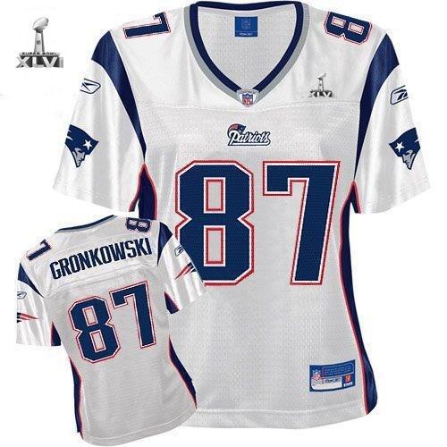 womens new england patriots 87 rob gronkowski jersey 2012 super bowl xlvi nfl jersey white
