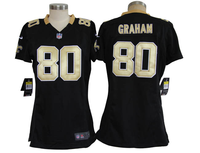 womens new orleans saints 80 graham black nfl jerseys