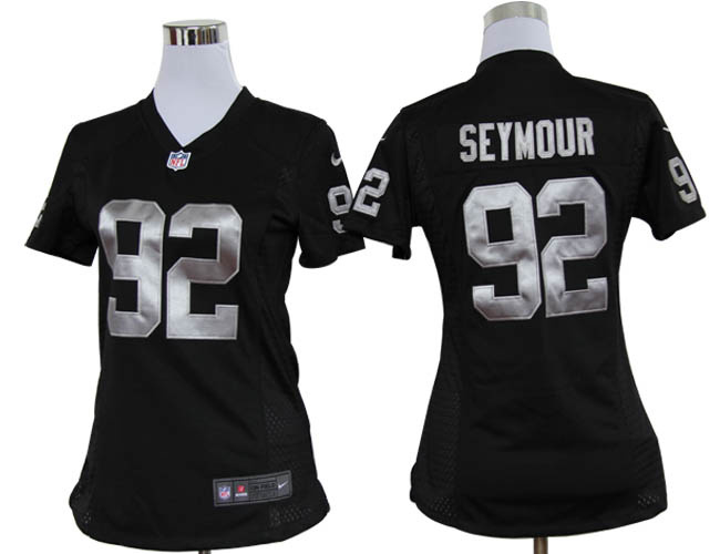 womens oakland raiders 92 seymour black nfl jerseys