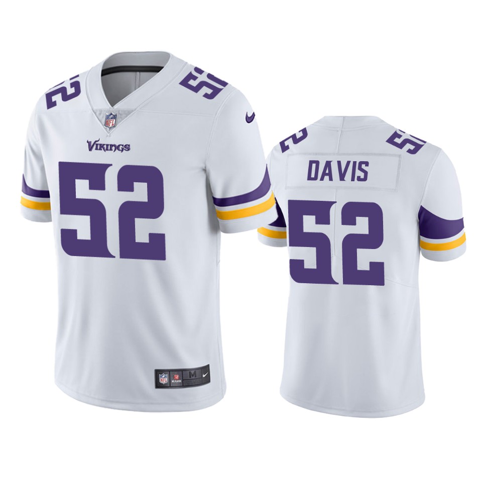 wyatt davis vikings jersey white vapor limited