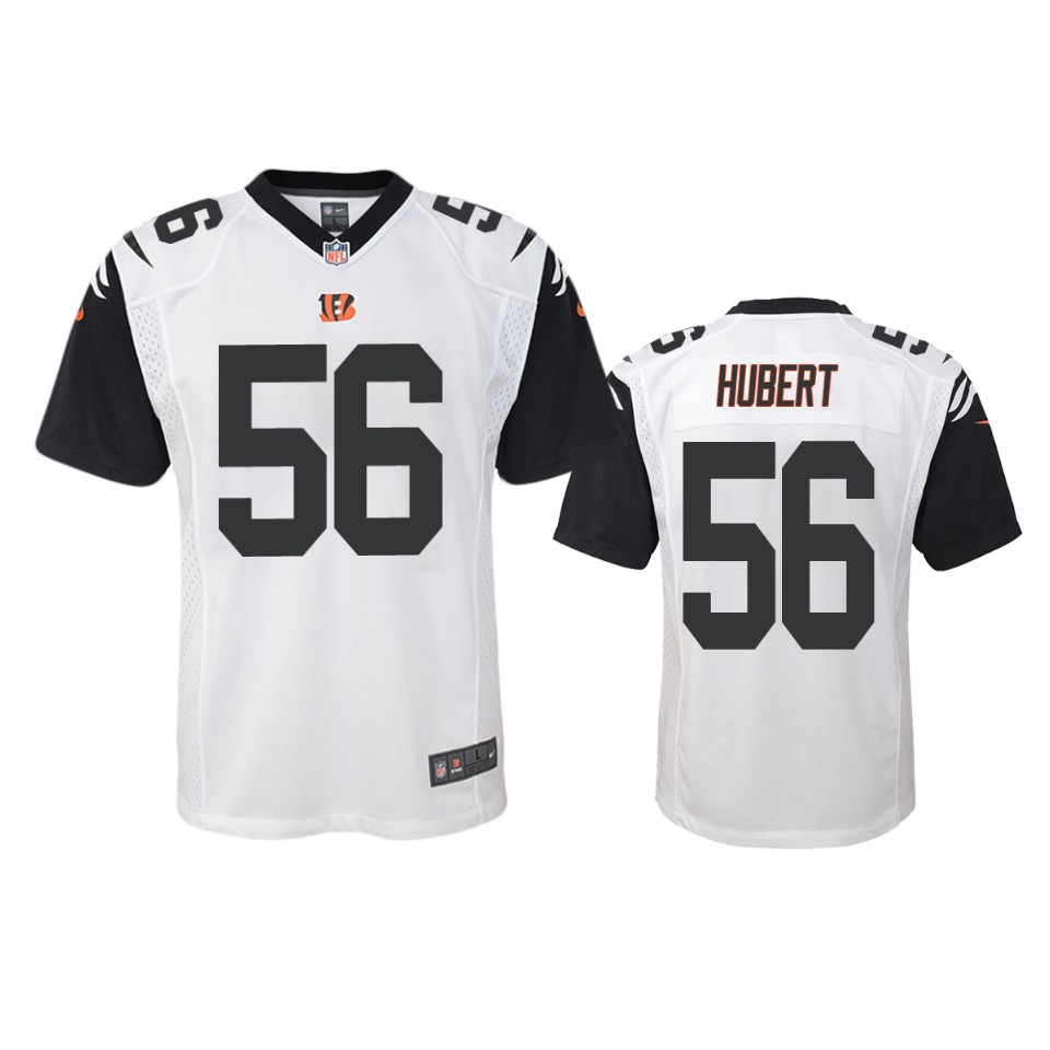 wyatt hubert bengals white color rush game jersey