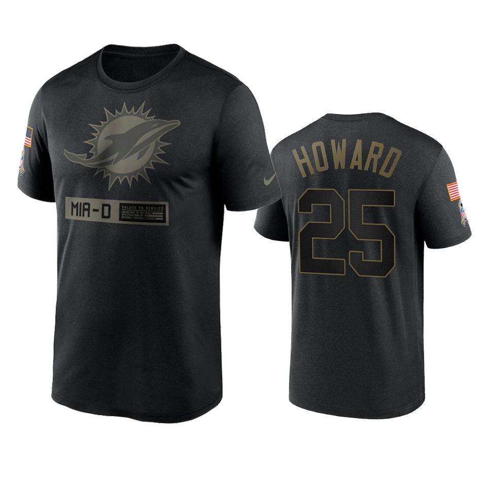 xavien howard dolphins black 2020 salute to service team logo t shirt