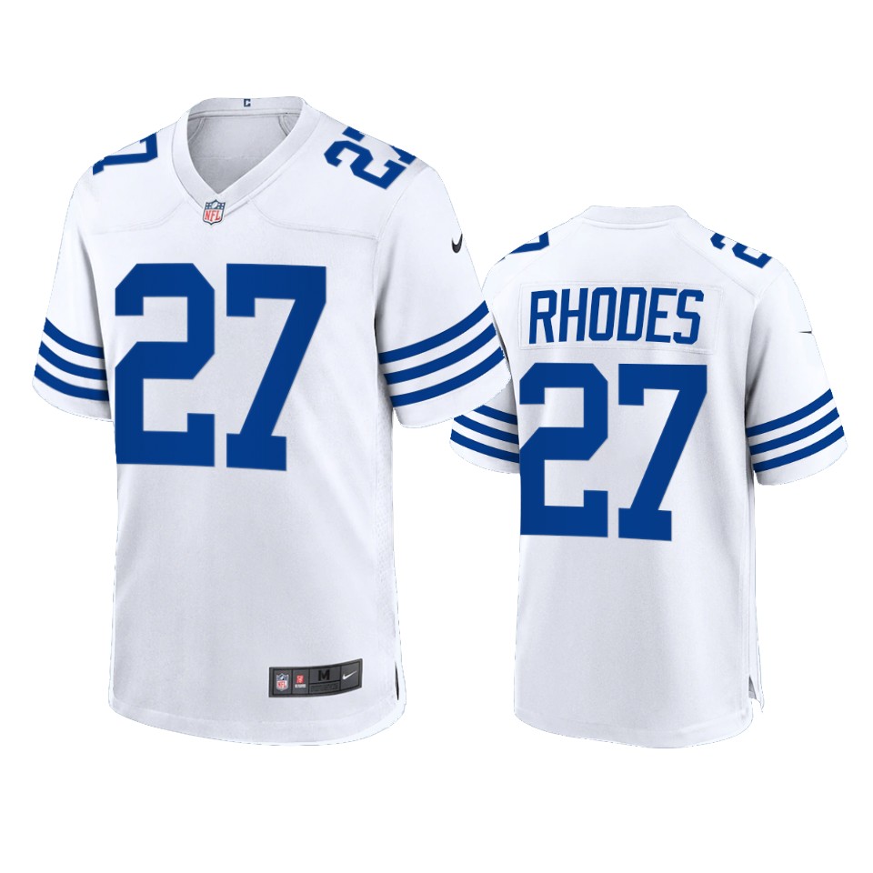 xavier rhodes colts white throwback game jersey
