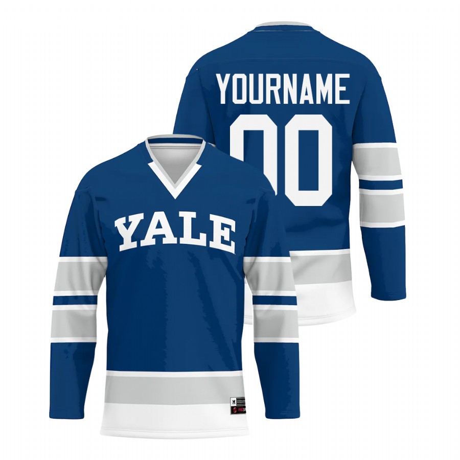 yale bulldogs ncaa navy college hockey jersey