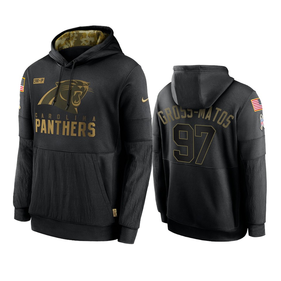 yetur gross matos panthers black 2020 salute to service sideline performance hoodie