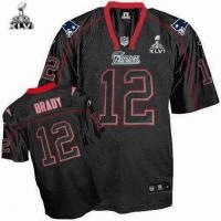 youth 2012 super bowl xlvi new england patriots #12 tom brady black[lights out]