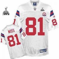 youth 2012 super bowl xlvi new england patriots #81 randy moss white(50th)