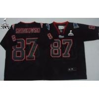 youth 2012 super bowl xlvi new england patriots #87 rob gronkowski black[lights out]