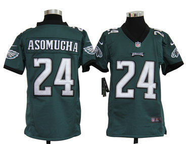 youth NEW philadelphia eagles 24 nnamdi asomugha green jerseys