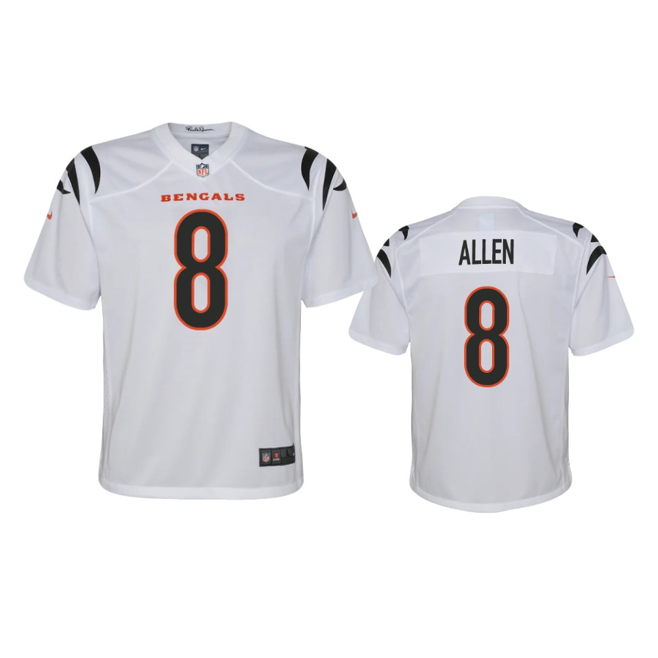 youth bengals brandon allen white 2021 game jersey