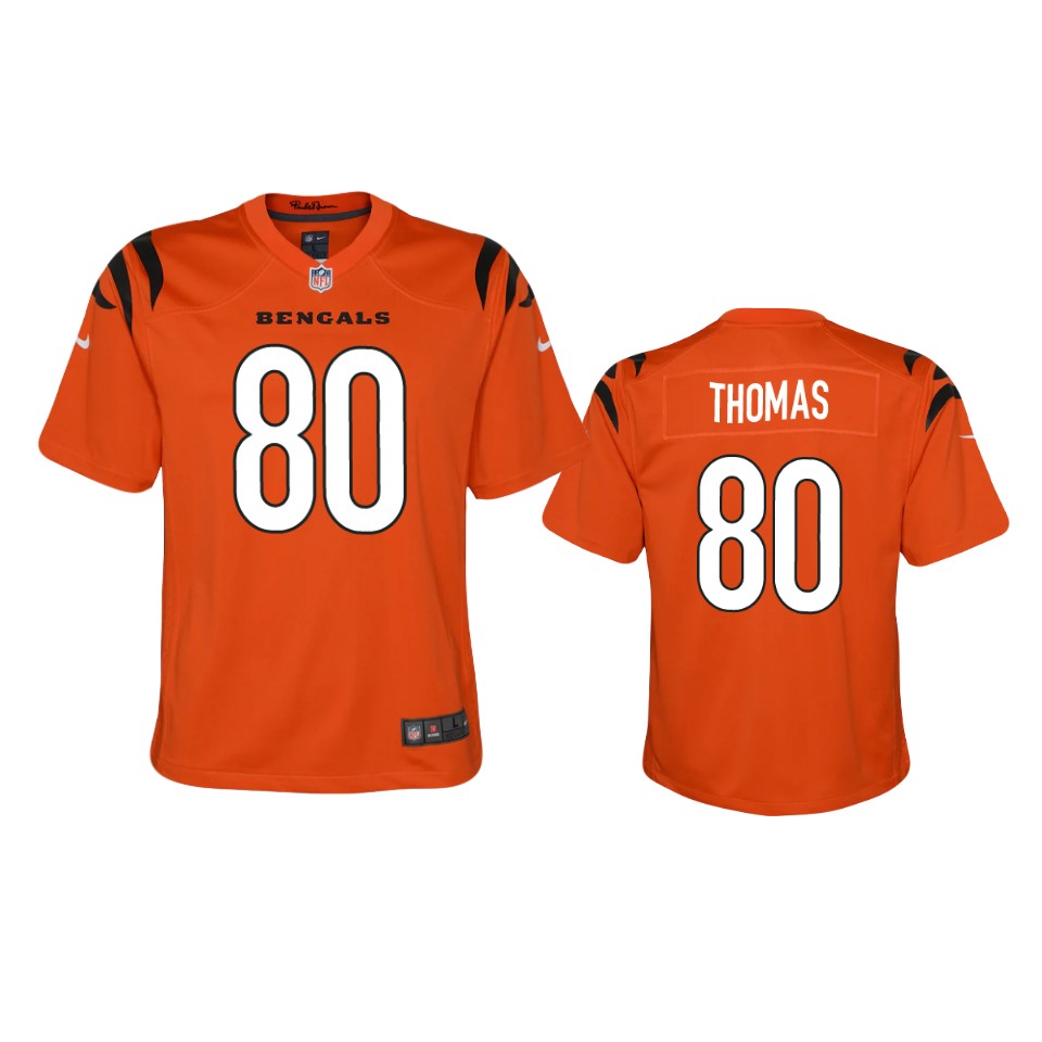 youth bengals mike thomas orange 2021 game jersey