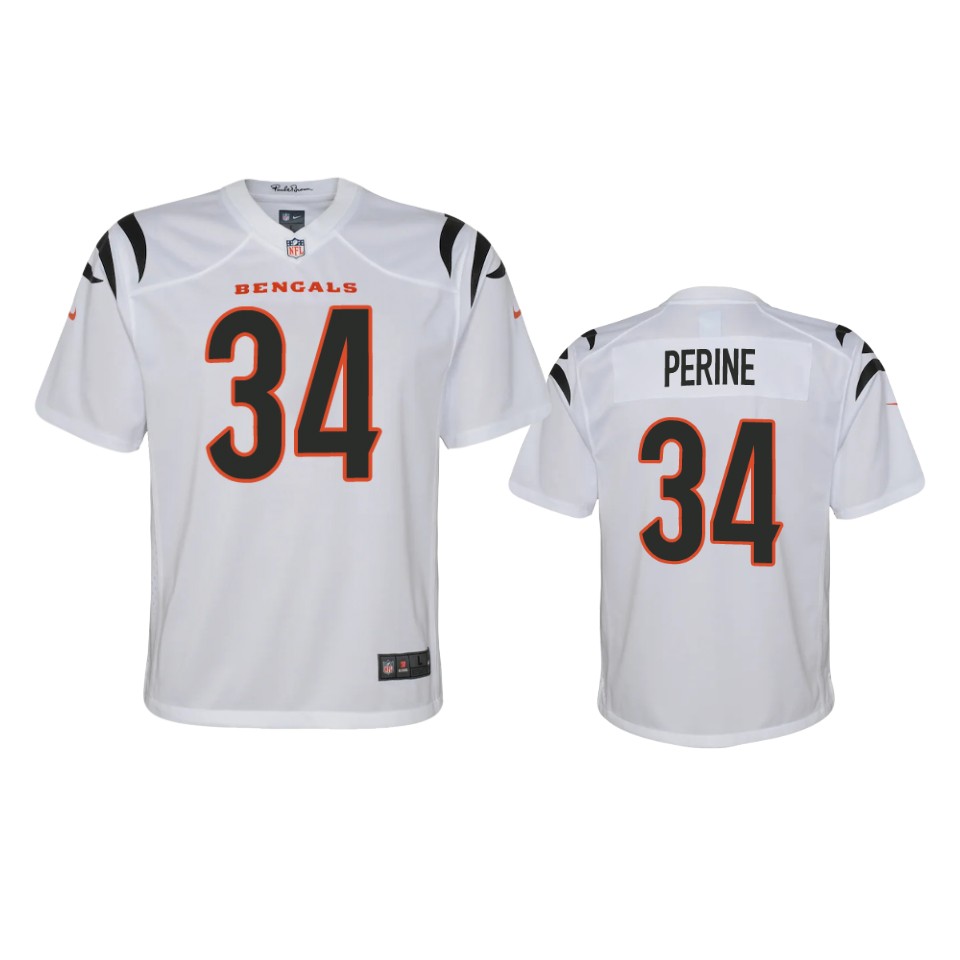 youth bengals samaje perine white 2021 game jersey