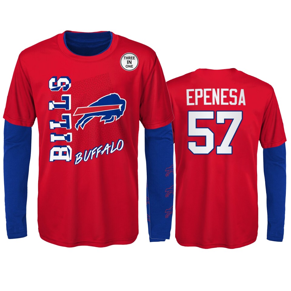 youth bills a.j. epenesa red royal combo set t shirt