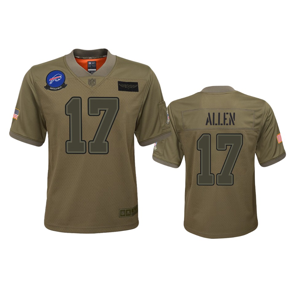 youth bills josh allen camo game 2019 salute to service jersey
