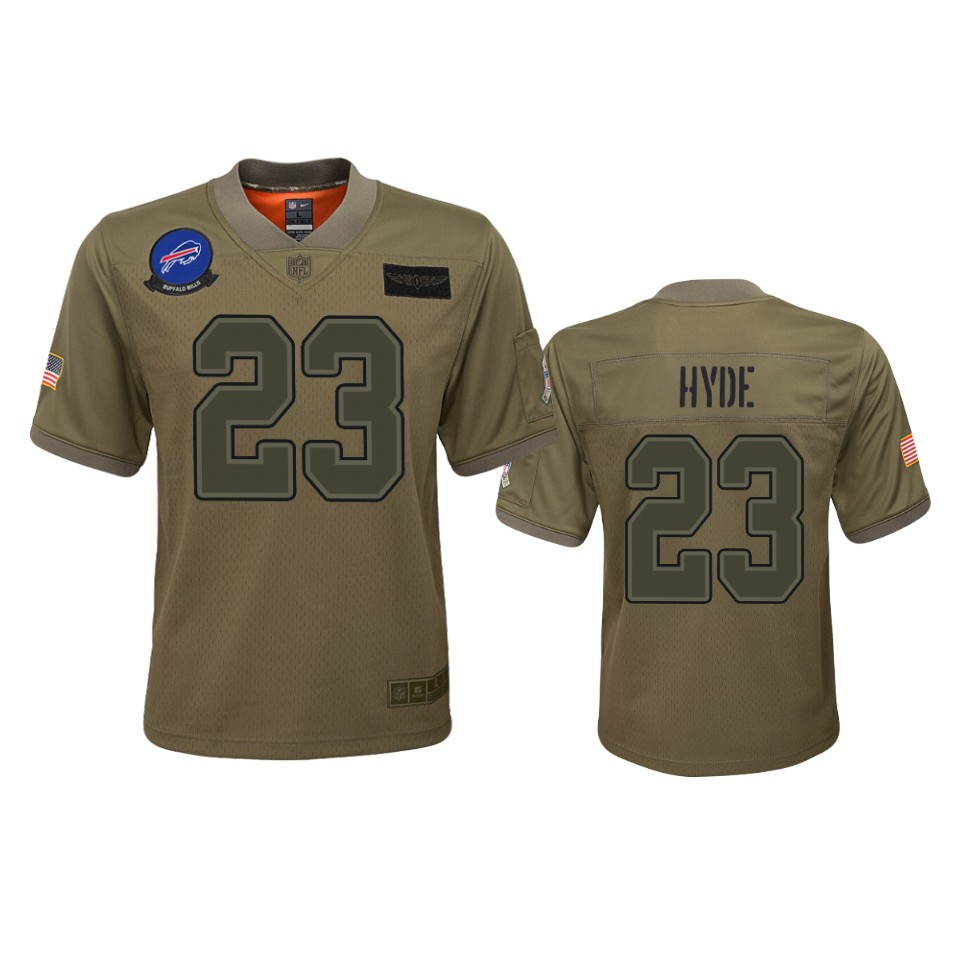 youth bills micah hyde camo game 2019 salute to service jersey
