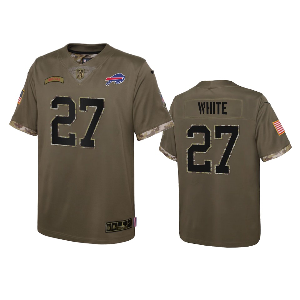 youth bills tre'davious white olive limited 2022 salute to service jersey