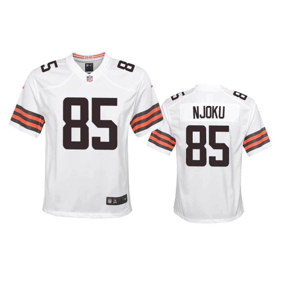 youth browns david njoku white 2020 game jersey