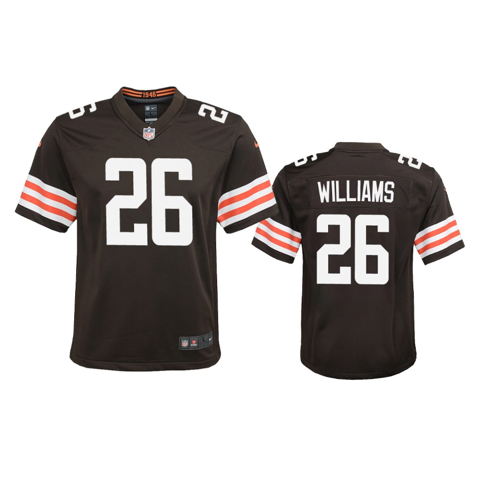 youth browns greedy williams brown 2020 game jersey