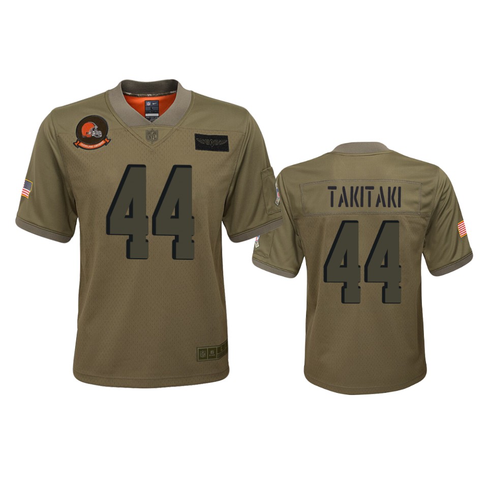 youth browns sione takitaki camo game 2019 salute to service jersey