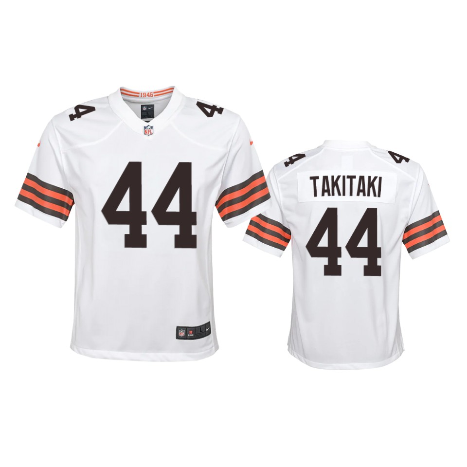youth browns sione takitaki white 2020 game jersey
