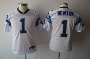 youth carolina panthers 1 cam newton white jersey
